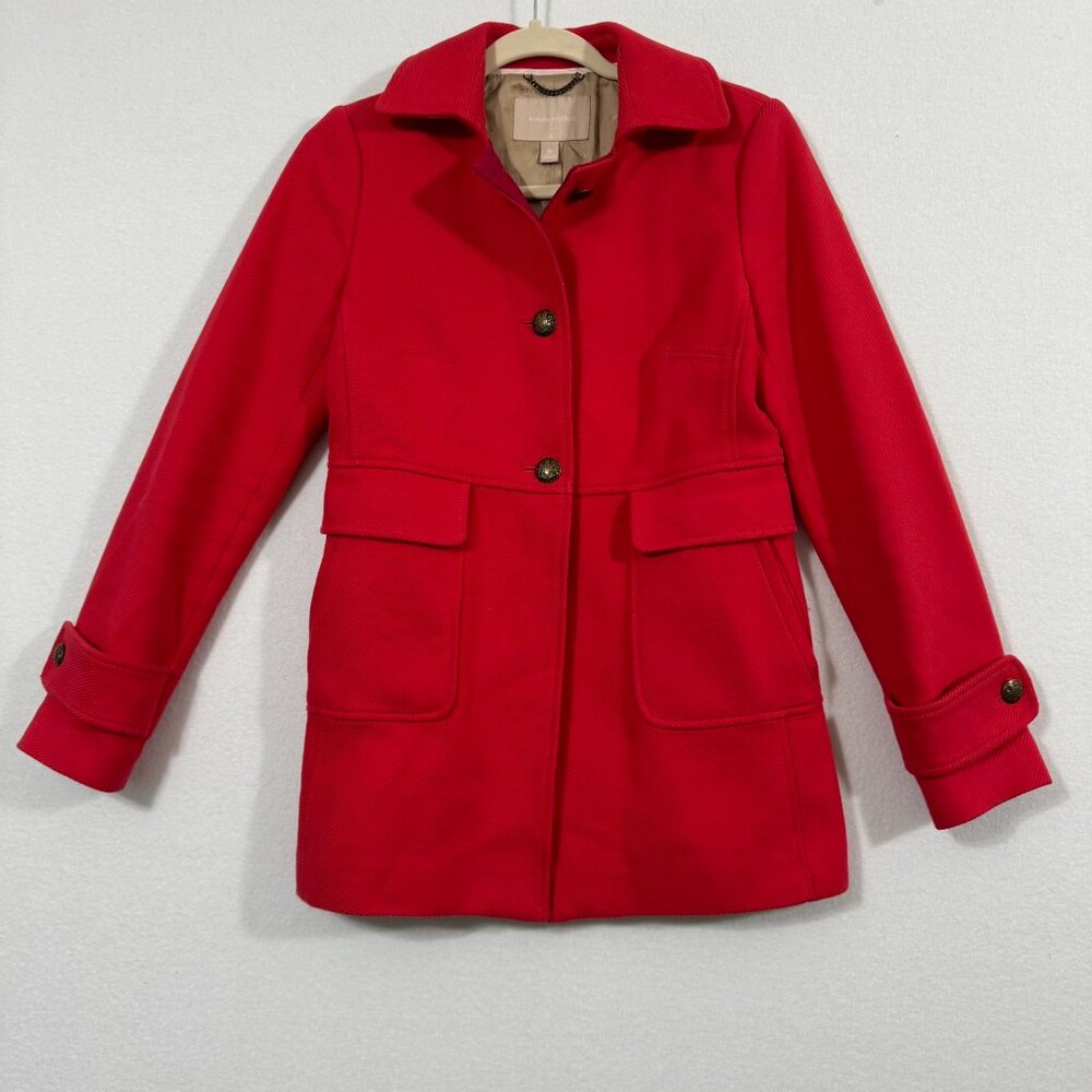 Banana Republic Candyapple Red Coat Sz XS